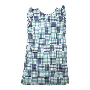 Vineyard Vines Girls Dress 10 Madras Flutter Sleeve Dress Crystal Blue Patchwork